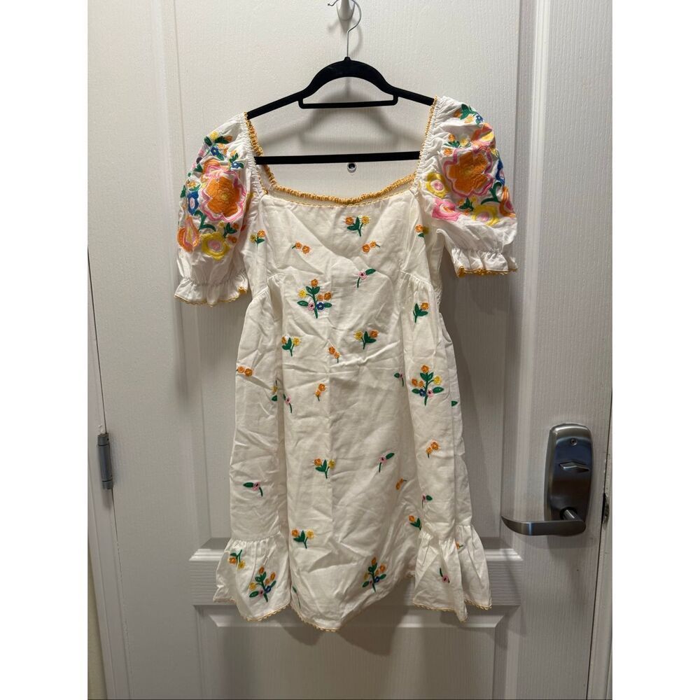 Jacquie the Label Julianna Embroidered Mini Dress Brunch Summer size S NWT - Picture 5 of 8
